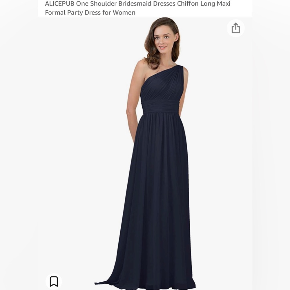 ALICEPUB One Shoulder Bridesmaid Dresses Chiffon Long Maxi Formal Party Dress